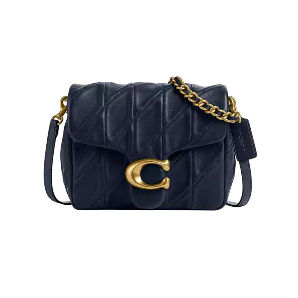 Coach Navy Blue Times Square Tabby, Crossbody bag with brushed gold hardware NWT